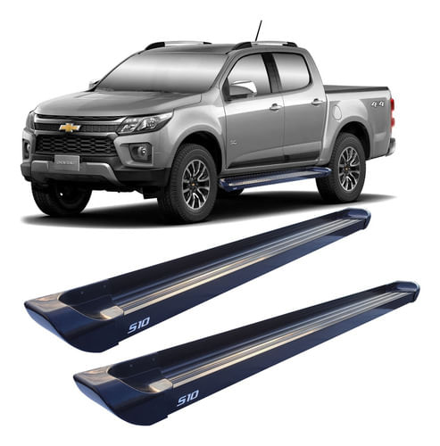 Estribo S10  Cabine Dupla 2017 Alumínio Preto
