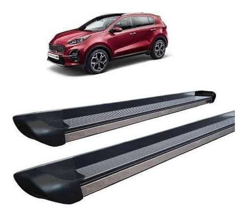 Estribo Sportage Personalizado De Aluminio Preto