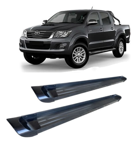 Estribo Lateral Hilux 2005 A 2015 Chapa Alumínio Preto C D