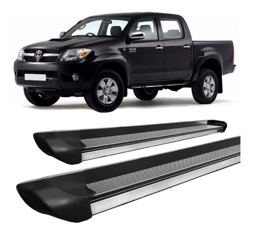 Estribo Personalizado Ponteira Preto Hilux 2005 Até 2015