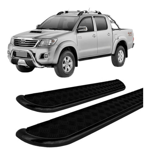 Estribo Lateral Hilux 2005 A 2015 Chapa Aço Preto C D