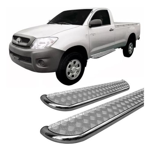 Estribo Lateral Hilux 2005 A 2015 Chapa Cromado Cab Simples