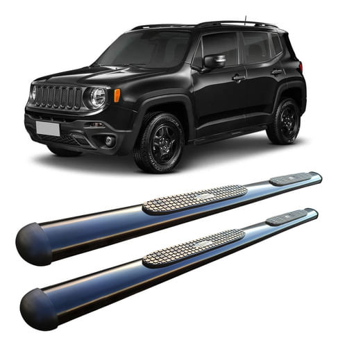Estribo Lateral Jeep Renegade Oblongo Oval Preto
