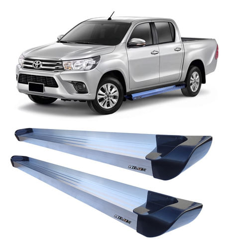Estribo Hilux 2016 Cabine Dupla Plataforma De Alumínio Prata