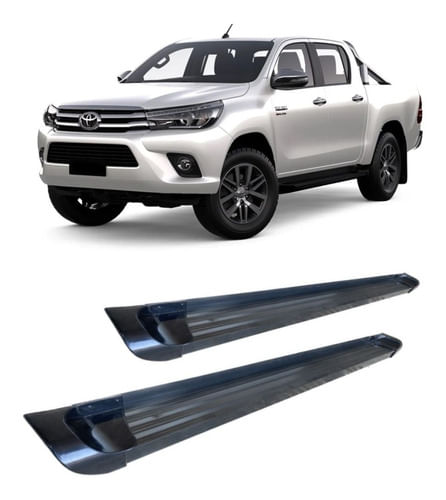 Estribo Alumínio Hilux 2016 E 2020 Cabine Dupla Preto