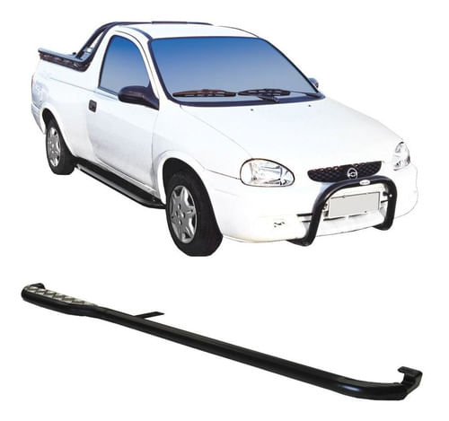 Estribo Tubo Com Chapa Pick-up Corsa Preto