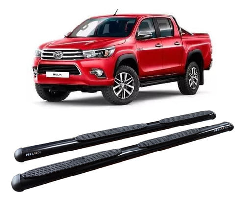 Estribo Oval Hilux 2016 A 2020 Cabine Dupla Preto