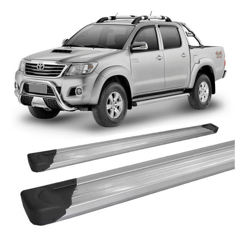 Estribo Lateral Hilux 2005 A 2015 Chapa Alumínio Prata C D