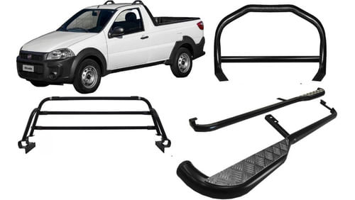 Kit Quebra Mato Estribo Grade Vigia Strada 14/2020 Preto
