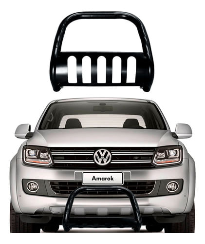 Para-choque De Impulsão Amarok Todos Preto Com Chapa
