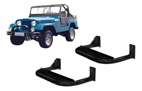 Estribo Chapa Jeep Willys 2,5" Preto