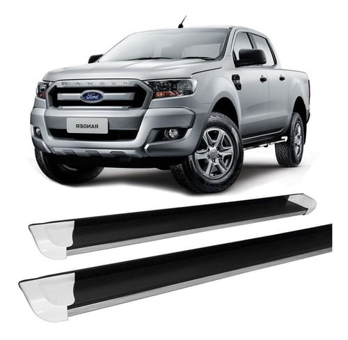 Estribo Ranger 2013 Cabine Dupla em Diante Personalizado Branco