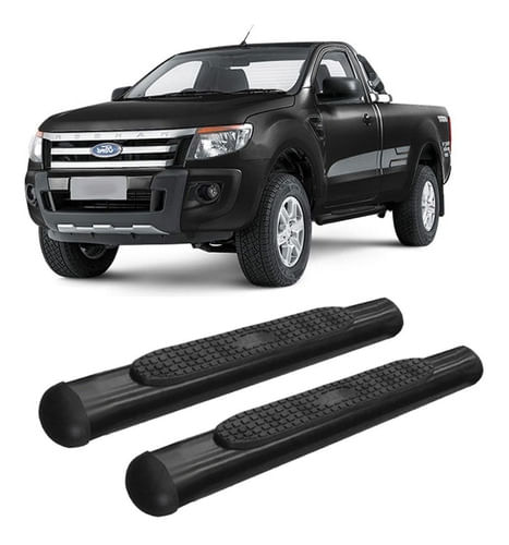 Estribo Ranger 2013 em Diante Cabine Simples Oblongo Oval Preto