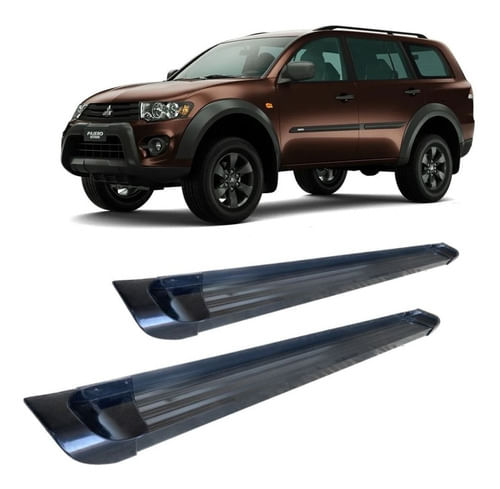 Estribo Pajero sport 2005 2012 Plataforma de Aluminio Preto