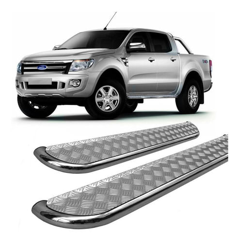 Estribo Chapa Ranger 2013 Cabine Dupla em Diante 2,5" Cromado