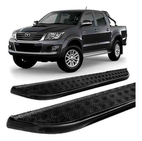 Estribo Chapa Hilux 2016 Até 2020 Cabine Dupla Preto