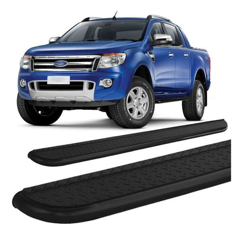 Estribo Chapa Ranger 2013 Cabine Dupla em Diante 2,5" Preto