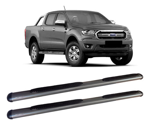 Estribo Ranger 2013 Cabine Dupla em Diante Oblongo Oval Grafite