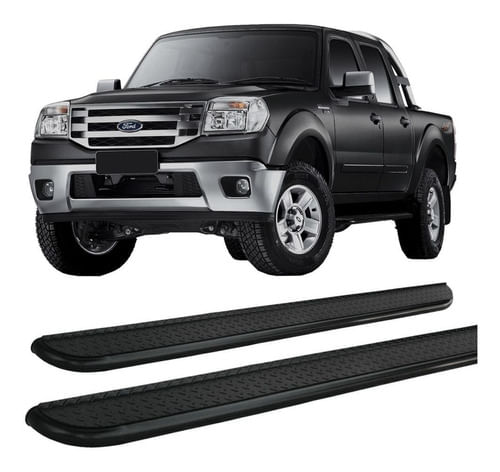 Estribo Chapa Ranger Até 2012 Cabine Dupla 2,5" Preto