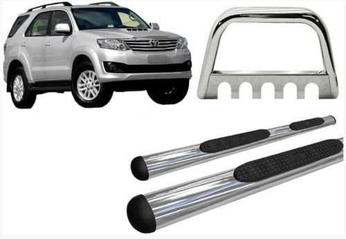 Estribo Oval + Quebra Mato C/ Chapa Cromado Sw4 Até 2015 Kit