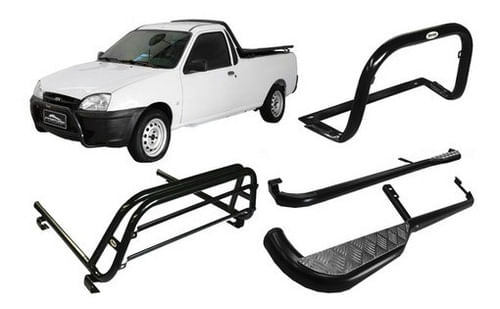 Kit Quebra Mato+estribo+santo Antonio Courier Preto
