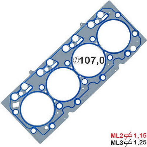 JUNTA DE CABECOTE - CUMMINS ISBE QSB 4.5 4CIL 1,25MM