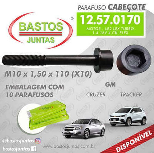 PARAFUSO DE CABECOTE - GM CRUZE TRACKER 1.4 16V TURBO FLEX APOS 2016