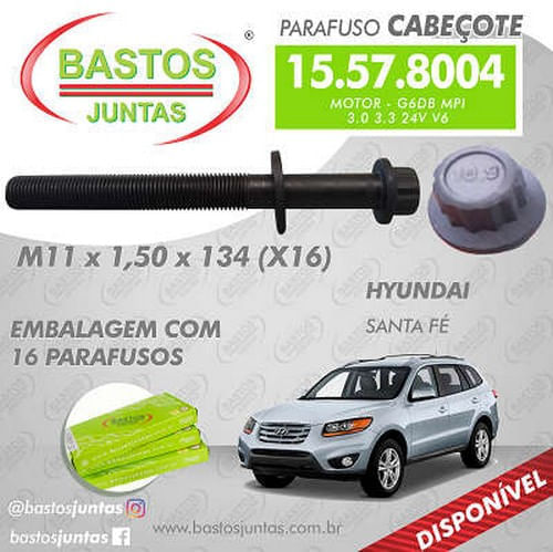 PARAFUSO DE CABECOTE - HYUNDAI AZERA SANTA FE | KIA CARNIVAL SORENTO 3.3 V6 24V (P | 2 CABECOTES)