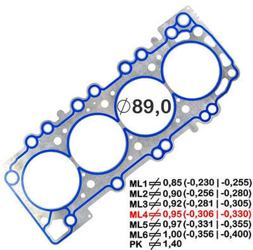 JUNTA DO CABECOTE - NISSAN FRONTIER PATHFINDER 2.5 16V APOS 2015 0.90MM