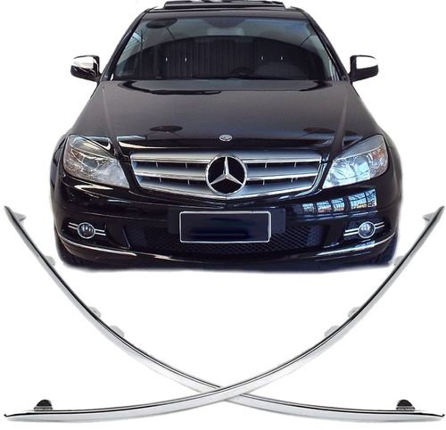 Par de Friso Para-Choque Dianteiro Mercedes C200 C280 e C300  Avantgarde de 2008 a 2011