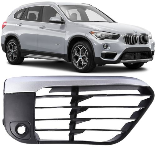 Grade Farol de Milha Bmw X1 2016-19 com Furo do Sensor -Dir