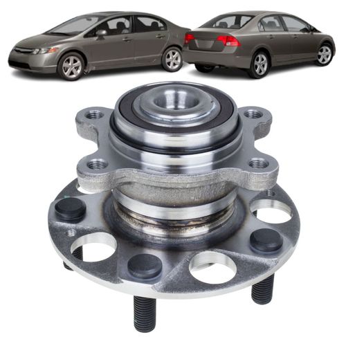 Cubo Roda Traseiro Honda New Civic 1.8 EXS/ LX/ LXS/ LXL/ 2.0 SI 2007 A 2011 Com Rolamento Abs 5 furos