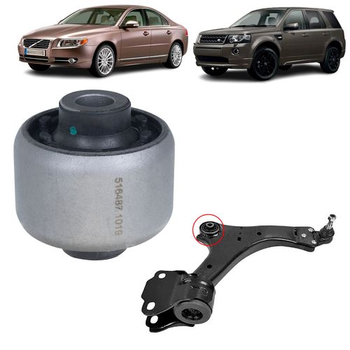 Bucha Bandeja Balança Land Rover Freelander 2 2.2 3.2 2006 a 2015 / Volvo XC60 XC70 S60 S80 V60 V70 2008 a 2015 Dianteira Menor Central
