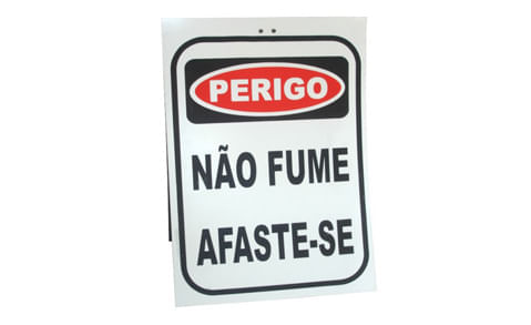 Cavalete perigo não fume afaste-se   Plastc