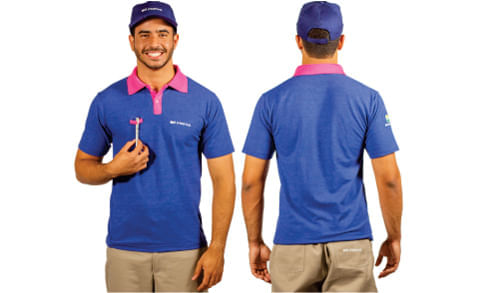 camisa polo promotor masculina manga curta p 1   / UN / Brmania