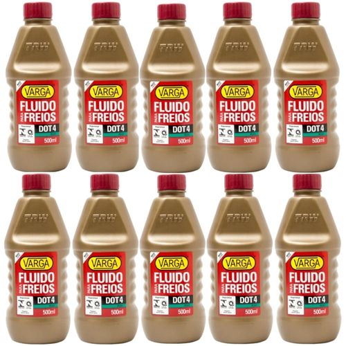 Kit 10 Frascos Óleo de Freio Dot4 Plus Varga 500ml