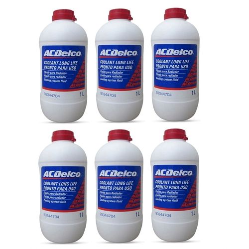 Combo 6 Litros Aditivos para Radiador Acdelco Diluído Pronto para Uso