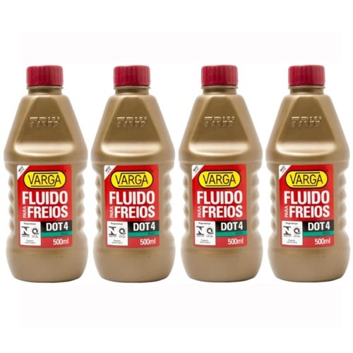 Kit 4 Frascos Óleo de Freio Dot4 Plus Varga 500ml