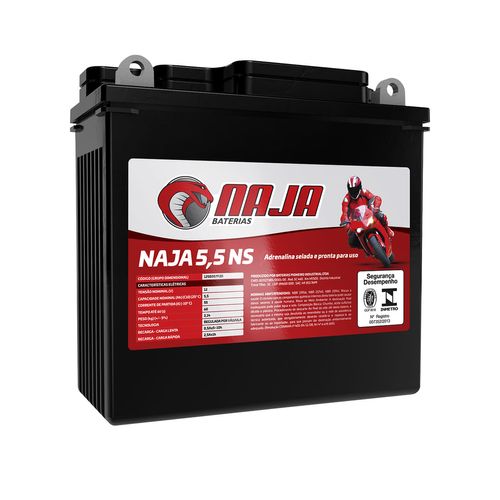 Bateria Moto AGM/VRLA Naja 5,5 NS 12V 5,5Ah
