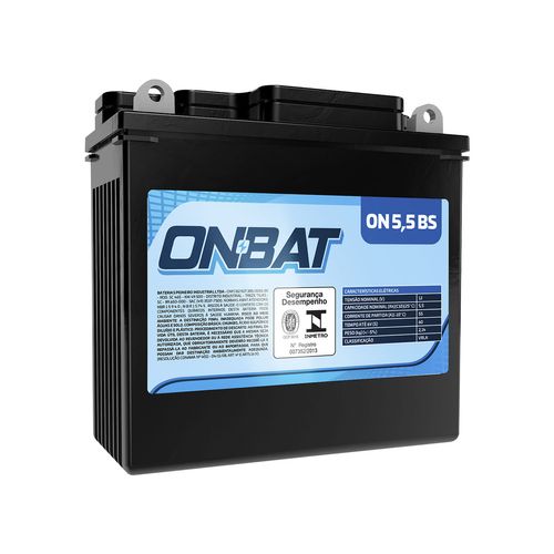 Bateria Moto AGM/VRLA Onbat ON 5,5 BS 12V 5,5Ah