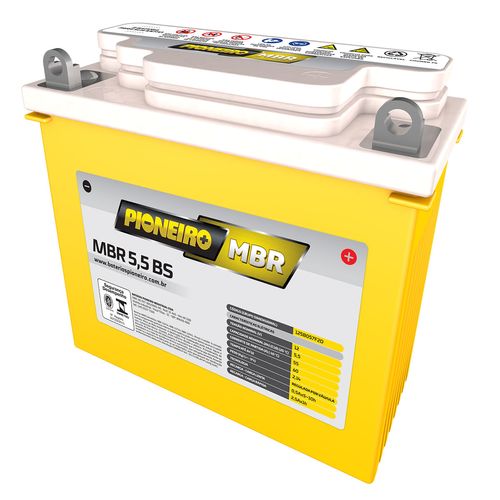 Bateria Moto AGM/VRLA Pioneiro MBR 5,5 BS 12V 5,5Ah