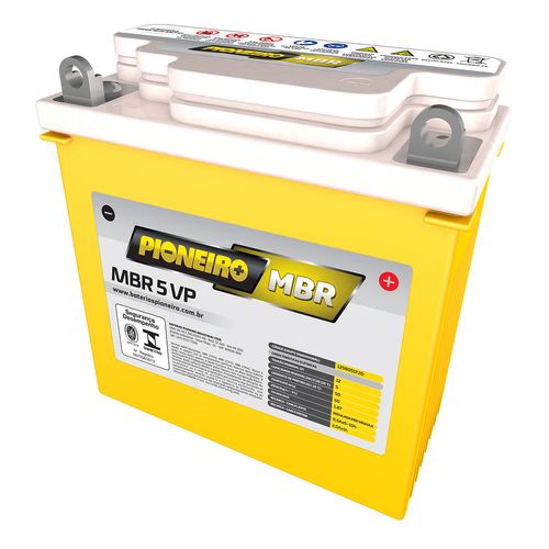 Bateria Moto AGM/VRLA Pioneiro MBR 5 VP 12V 5Ah