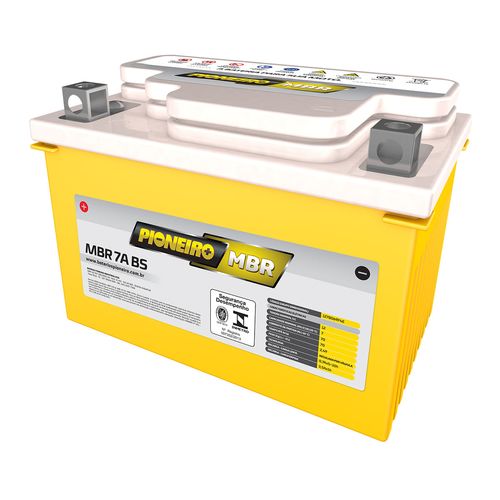 Bateria Moto AGM/VRLA Pioneiro MBR 7A BS 12V 7Ah