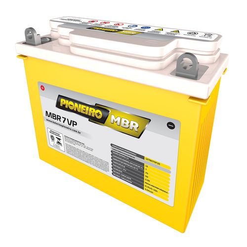 Bateria Moto AGM/VRLA Pioneiro MBR 7 VP 12V 7Ah
