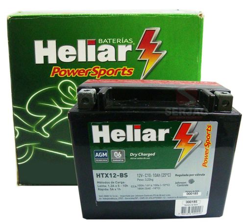Bateria Heliar Ytx12B-Bs Htx12Abs Tdm850 Tdm900 R1 Fazer600 Citycom 300