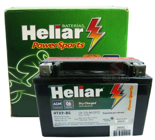 Bateria Heliar Ytx9-Bs Htz9 Bs Cb500 Shadow 600 Cbr 900 Ninja 250 300 Xt600