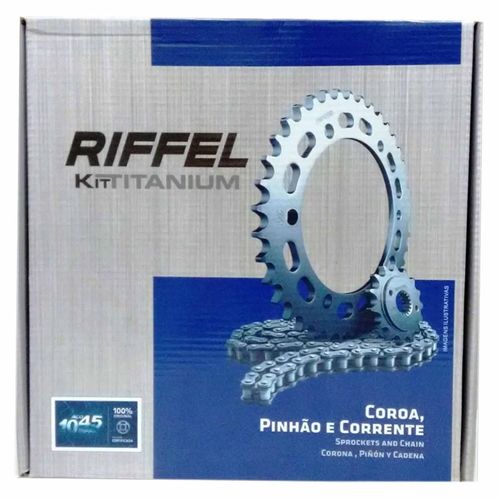 Kit Relação Titan 125 Fan 125 2000 Até 2008 Riffel Aço 1045 Sem Retentor