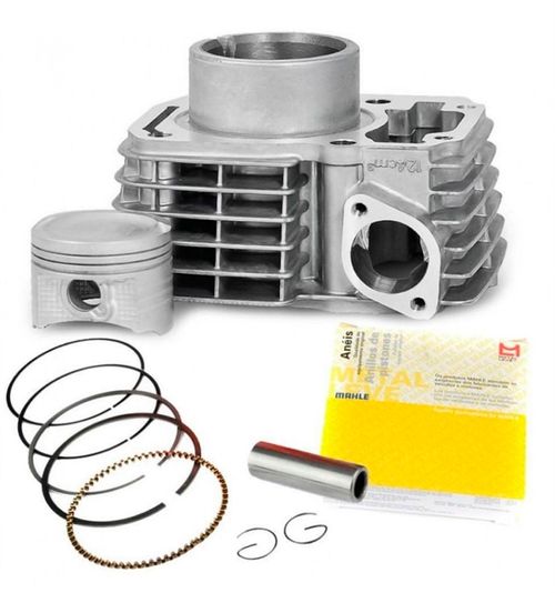 Cilindro Motor Titan 125 Fan 125 2009 a 2014 Metal Leve Com Pistão e Anéis