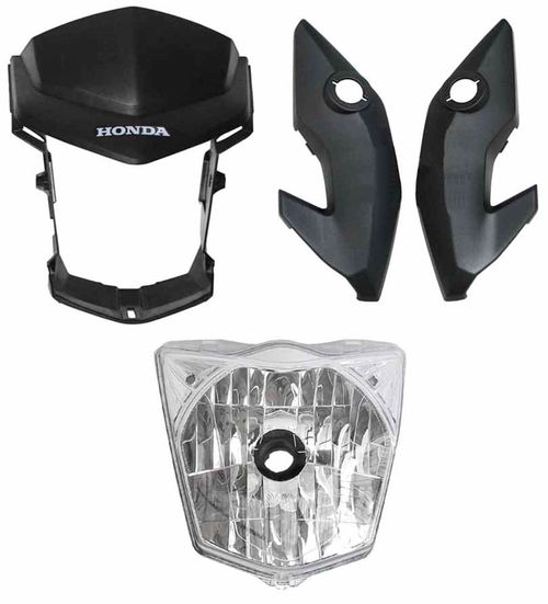 Farol Cg Fan150 2014 2015 Carenagem Bananinha Cinza Fosca Par