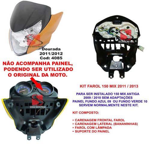 Carenagem Farol Completa Com Suporte Painel Titan150 Mix 2011 até 2013